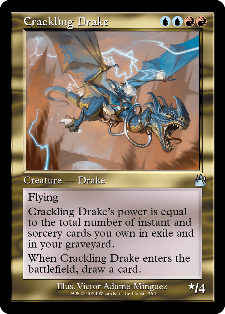 Crackling Drake (Retro Frame) [Ravnica Remastered] | Exor Games Bridgewater