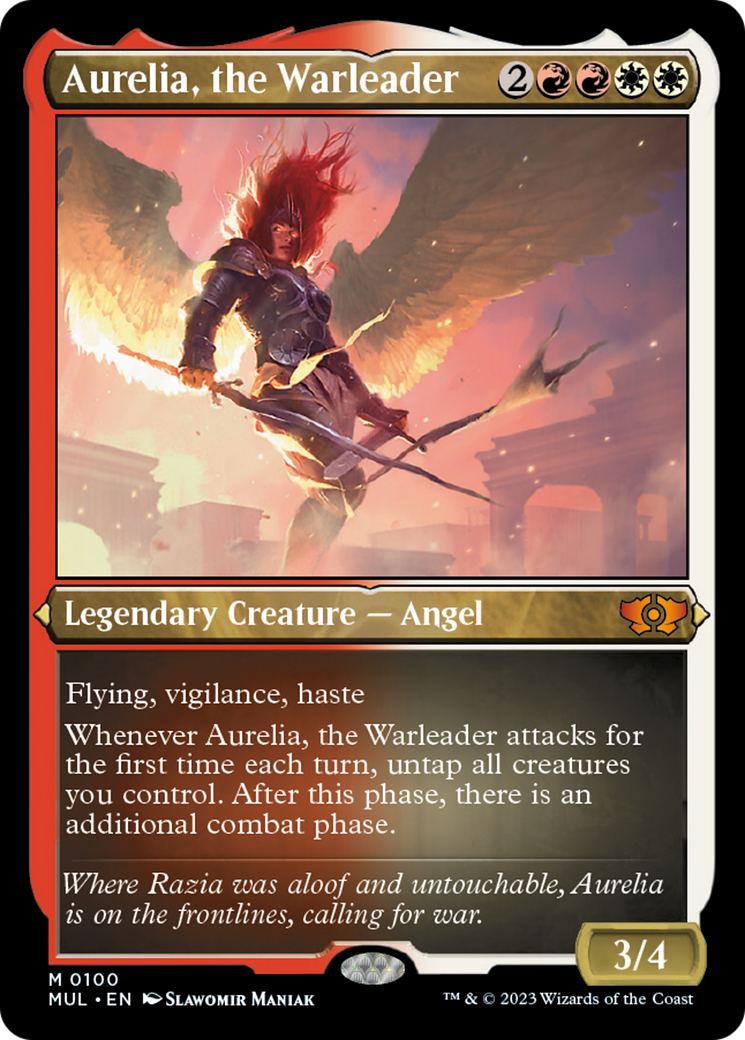 Aurelia, the Warleader (Foil Etched) [Multiverse Legends] | Exor Games Bridgewater