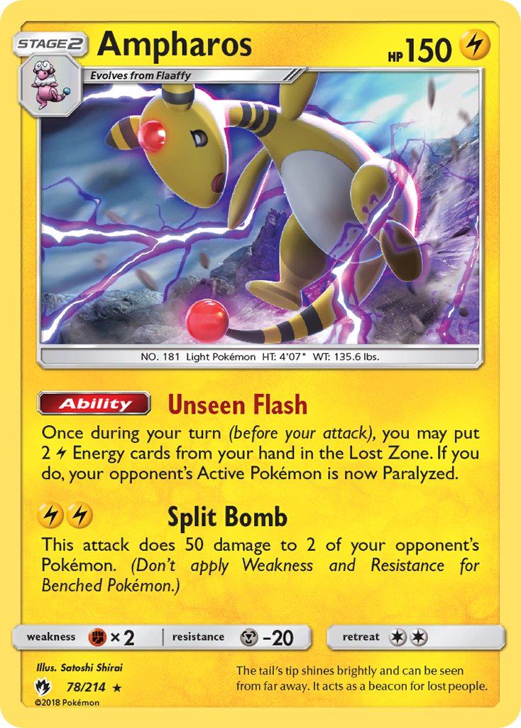 Ampharos (78/214) (Theme Deck Exclusive) [Sun & Moon: Lost Thunder] | Exor Games Bridgewater