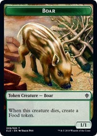 Boar // Food (15) Double-sided Token [Throne of Eldraine Tokens] | Exor Games Bridgewater