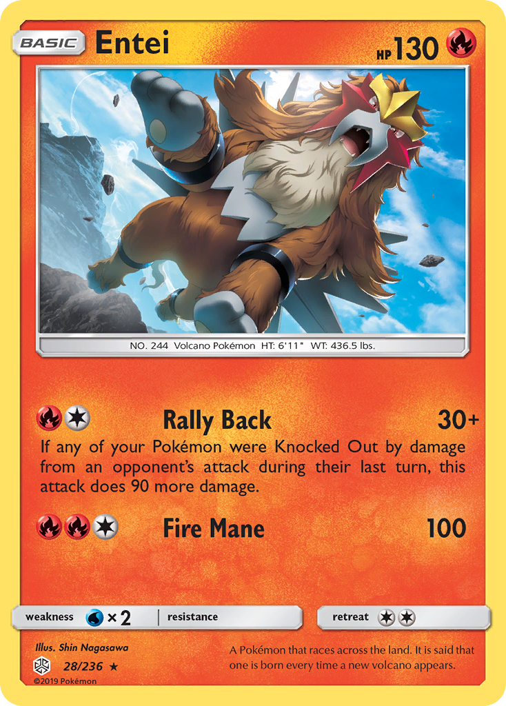 Entei (28/236) [Sun & Moon: Cosmic Eclipse] | Exor Games Bridgewater