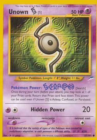 Unown [S] (87/105) [Neo Destiny Unlimited] | Exor Games Bridgewater