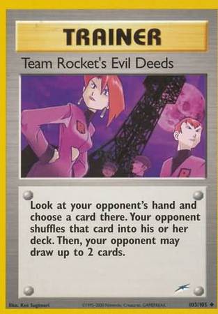 Team Rocket's Evil Deeds (103/105) [Neo Destiny Unlimited] | Exor Games Bridgewater