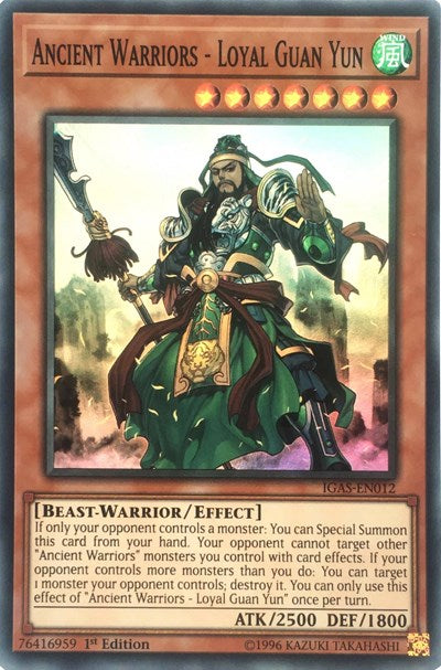 Ancient Warriors - Loyal Guan Yun [IGAS-EN012] Super Rare | Exor Games Bridgewater