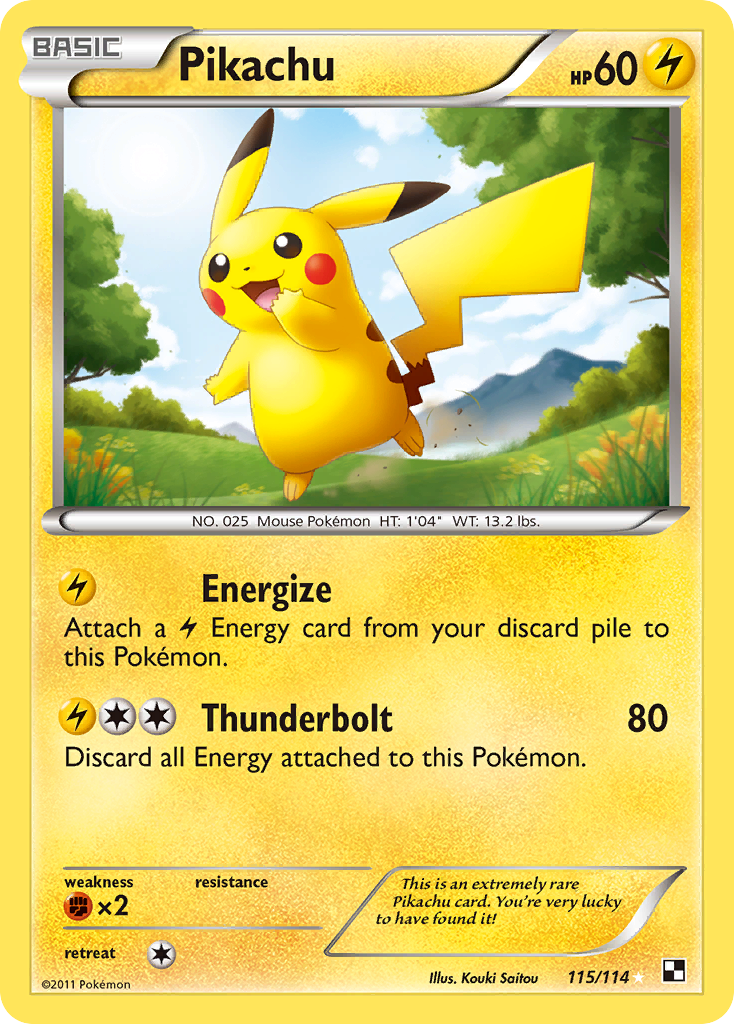 Pikachu (115/114) [Black & White: Base Set] | Exor Games Bridgewater