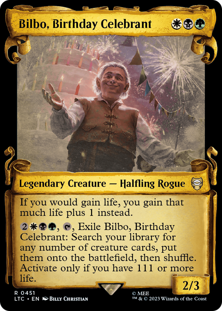 Bilbo, Birthday Celebrant [The Lord of the Rings: Tales of Middle-Earth Commander Showcase Scrolls] | Exor Games Bridgewater