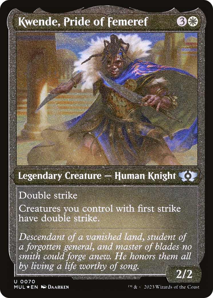 Kwende, Pride of Femeref (Foil Etched) [Multiverse Legends] | Exor Games Bridgewater