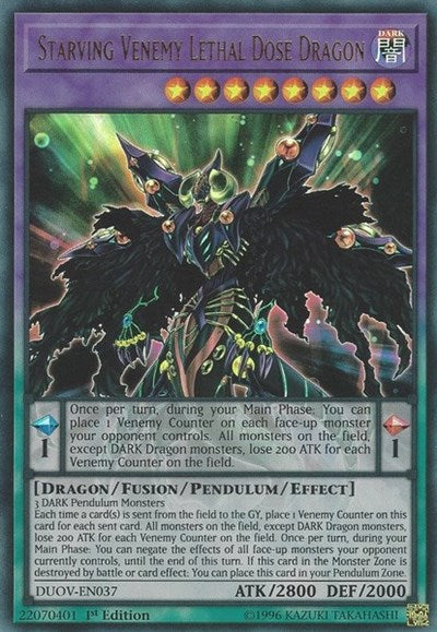 Starving Venemy Lethal Dose Dragon [DUOV-EN037] Ultra Rare | Exor Games Bridgewater