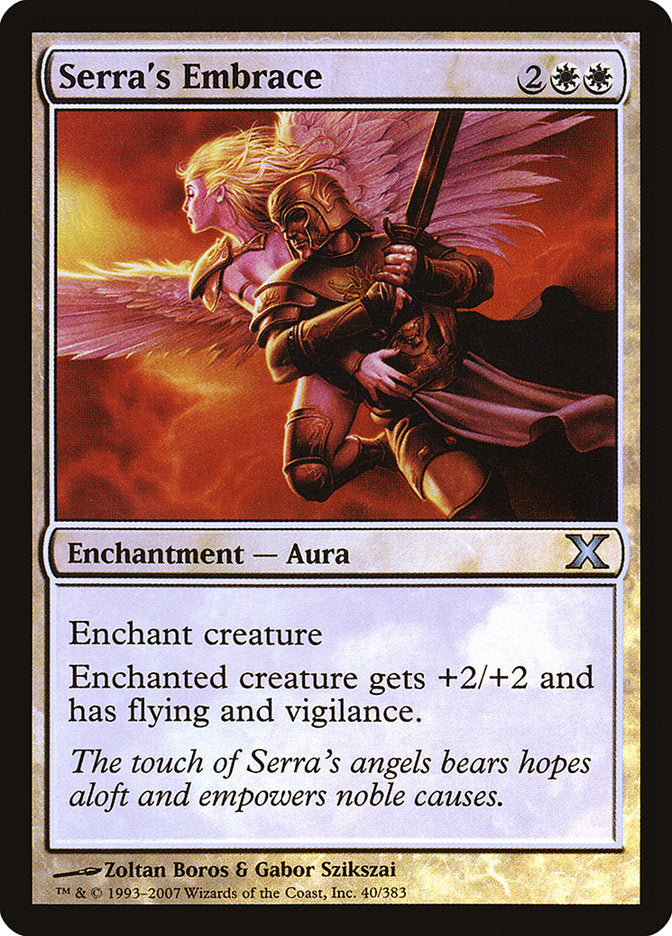 Serra's Embrace (Premium Foil) [Tenth Edition] | Exor Games Bridgewater