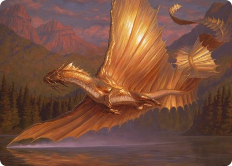 Adult Gold Dragon Art Card [Dungeons & Dragons: Adventures in the Forgotten Realms Art Series] | Exor Games Bridgewater