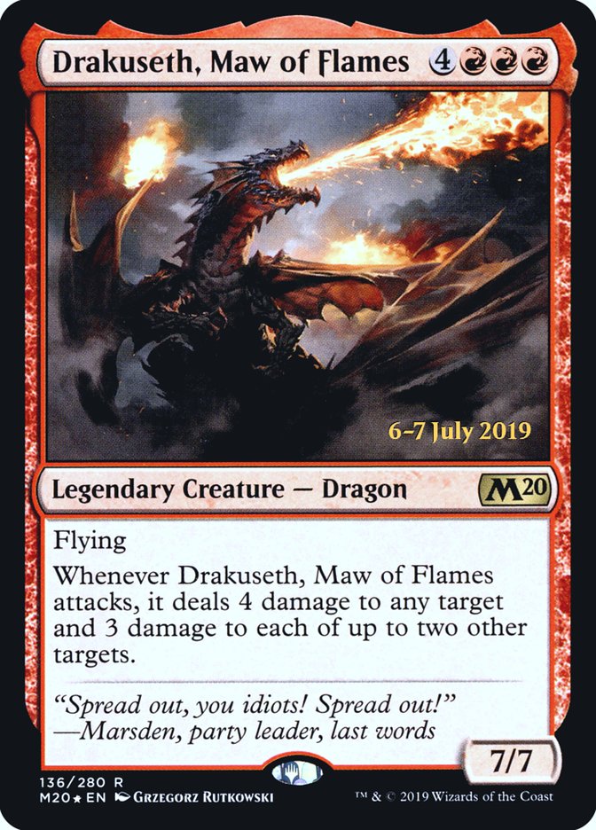 Drakuseth, Maw of Flames  [Core Set 2020 Prerelease Promos] | Exor Games Bridgewater