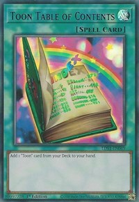 Toon Table of Contents (Blue) [LDS1-EN069] Ultra Rare | Exor Games Bridgewater