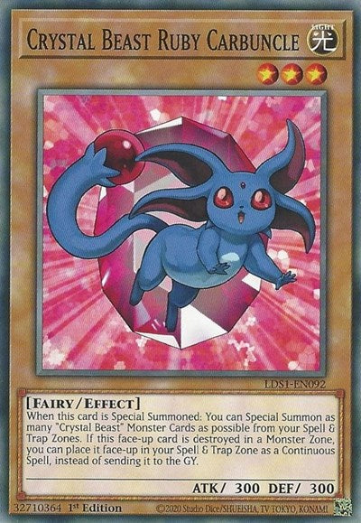 Crystal Beast Ruby Carbuncle [LDS1-EN092] Common | Exor Games Bridgewater