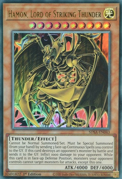 Hamon, Lord of Striking Thunder [SDSA-EN043] Ultra Rare | Exor Games Bridgewater