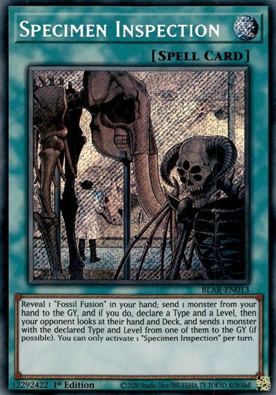 Specimen Inspection [BLAR-EN013] Secret Rare | Exor Games Bridgewater