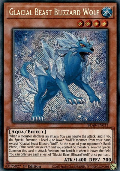 Glacial Beast Blizzard Wolf [BLAR-EN031] Secret Rare | Exor Games Bridgewater