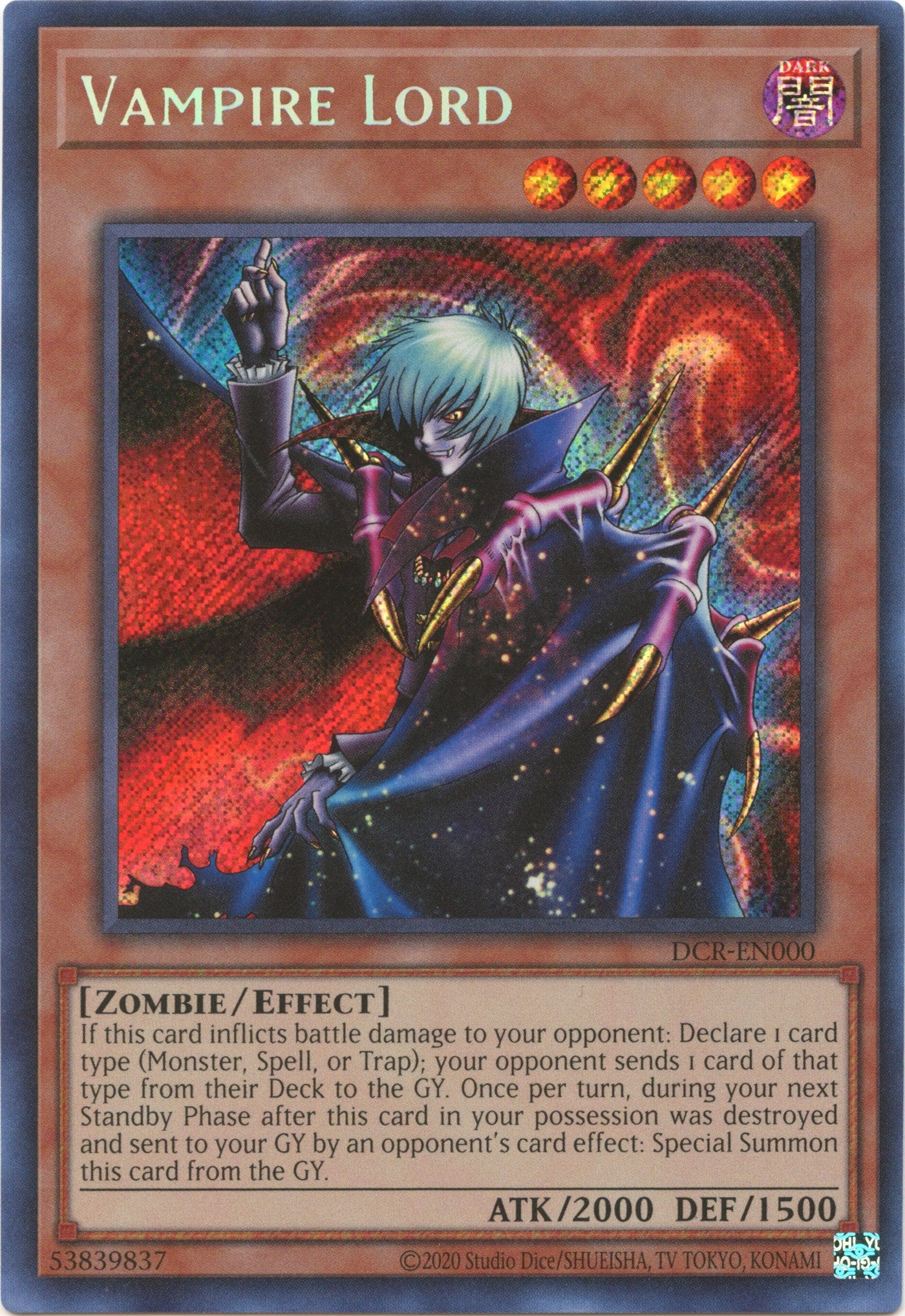 Vampire Lord (25th Anniversary) [DCR-EN000] Secret Rare | Exor Games Bridgewater