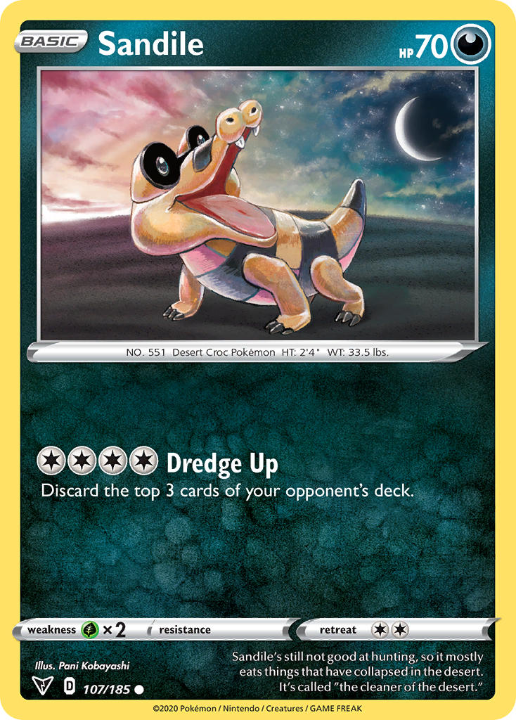 Sandile (107/185) [Sword & Shield: Vivid Voltage] | Exor Games Bridgewater