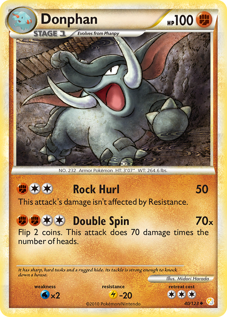 Donphan (40/123) [HeartGold & SoulSilver: Base Set] | Exor Games Bridgewater