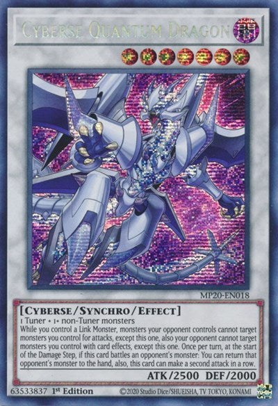 Cyberse Quantum Dragon [MP20-EN018] Prismatic Secret Rare | Exor Games Bridgewater