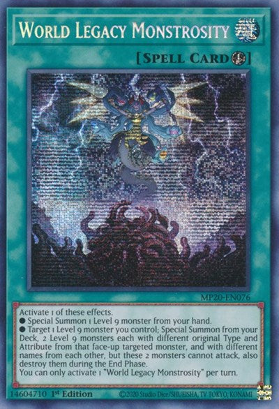 World Legacy Monstrosity [MP20-EN076] Prismatic Secret Rare | Exor Games Bridgewater