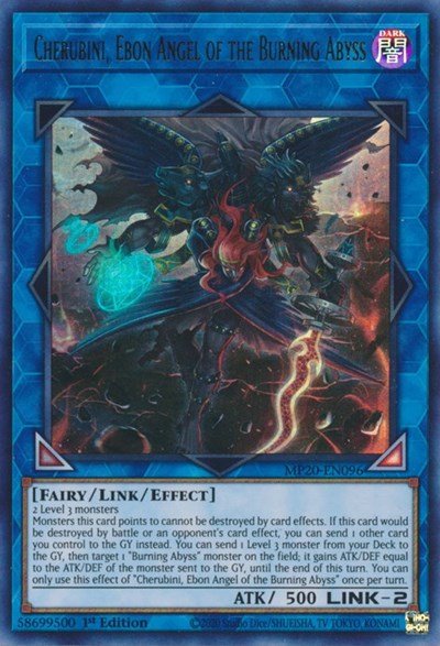 Cherubini, Ebon Angel of the Burning Abyss [MP20-EN096] Ultra Rare | Exor Games Bridgewater