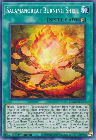 Salamangreat Burning Shell [MP20-EN179] Common | Exor Games Bridgewater