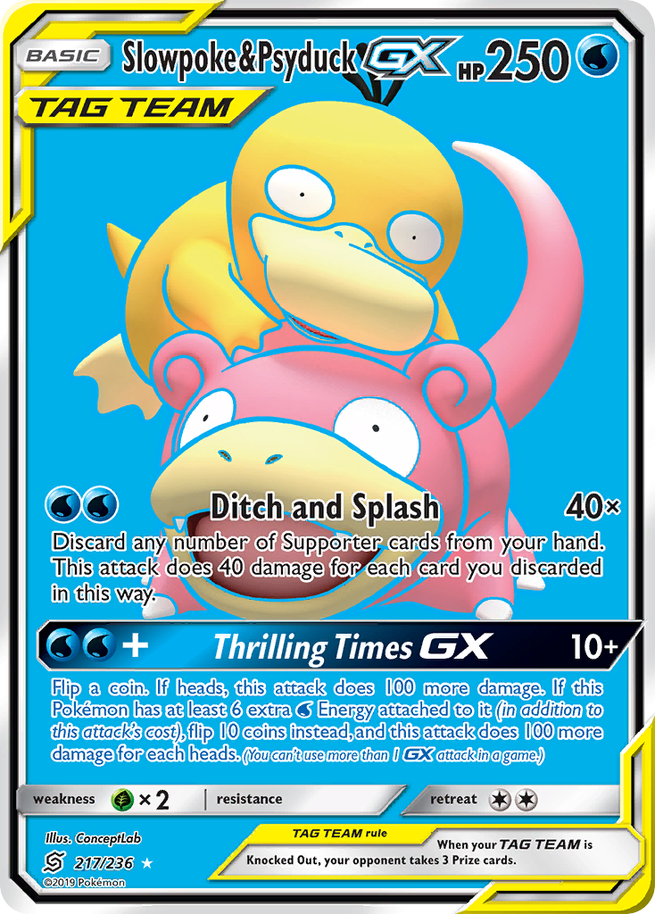 Slowpoke & Psyduck GX (217/236) [Sun & Moon: Unified Minds] | Exor Games Bridgewater