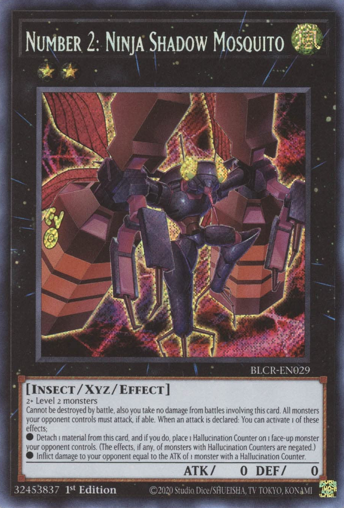 Number 2: Ninja Shadow Mosquito [BLCR-EN029] Secret Rare | Exor Games Bridgewater