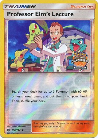 Professor Elm's Lecture (188/214) (Regional Championship Promo) [Sun & Moon: Lost Thunder] | Exor Games Bridgewater