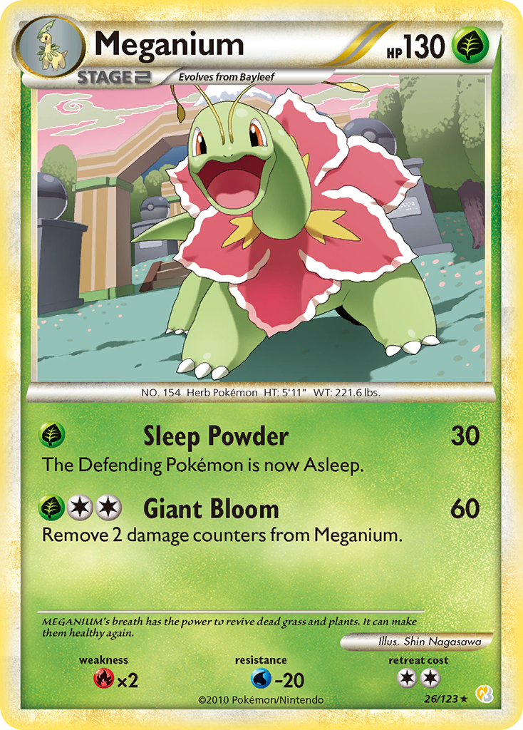 Meganium (26/123) [HeartGold & SoulSilver: Base Set] | Exor Games Bridgewater