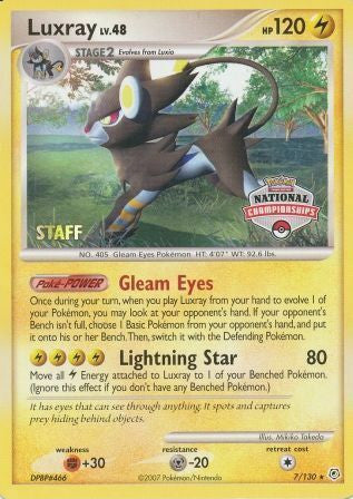 Luxray (7/130) (National Championships) (Staff) [Diamond & Pearl: Base Set] | Exor Games Bridgewater