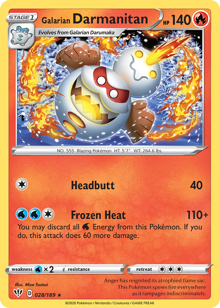 Galarian Darmanitan (028/189) [Sword & Shield: Darkness Ablaze] | Exor Games Bridgewater