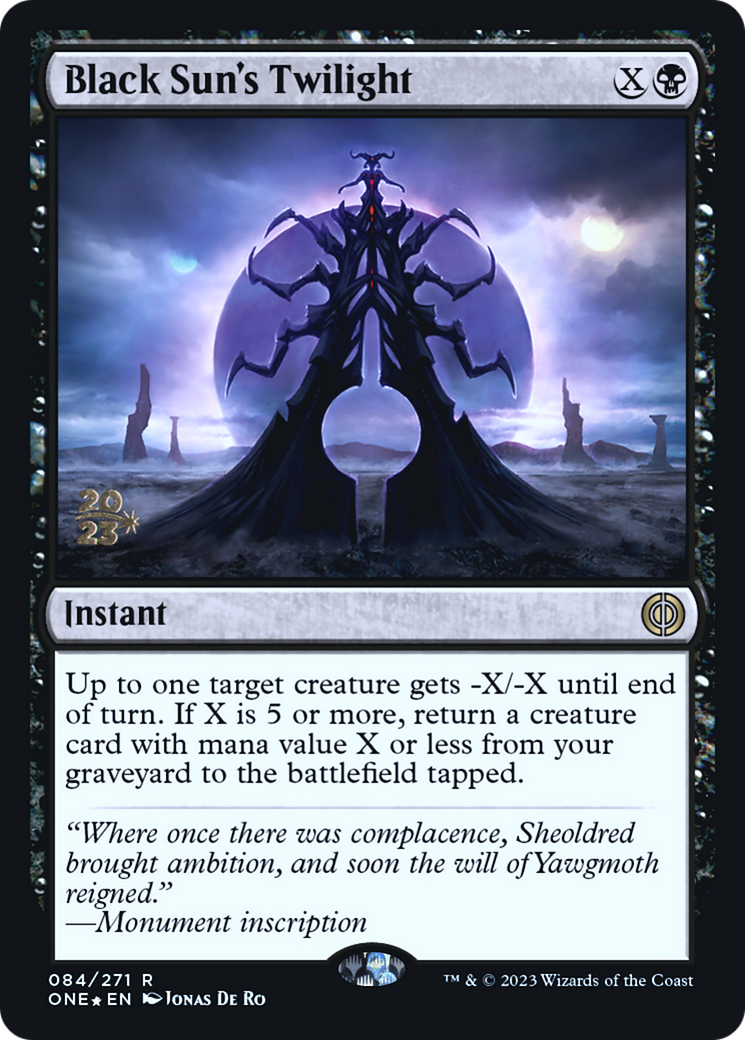 Black Sun's Twilight [Phyrexia: All Will Be One Prerelease Promos] | Exor Games Bridgewater