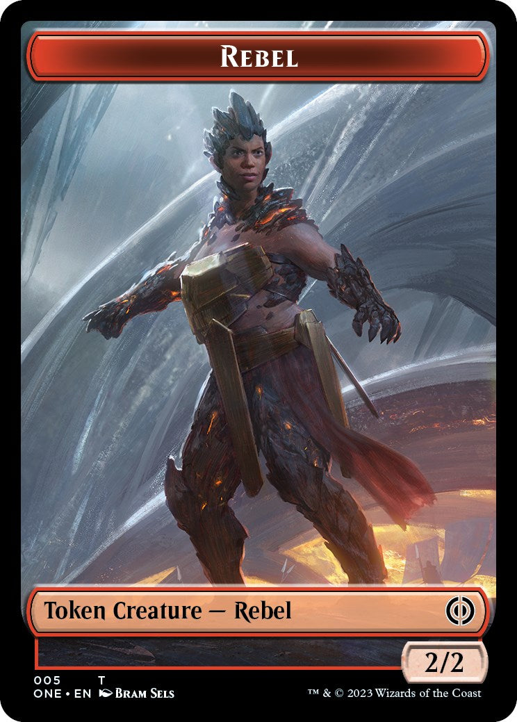 Rebel // Goblin Double-Sided Token [Phyrexia: All Will Be One Commander Tokens] | Exor Games Bridgewater