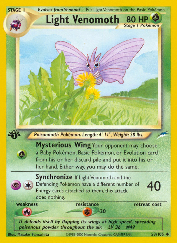 Light Venomoth (53/105) [Neo Destiny 1st Edition] | Exor Games Bridgewater