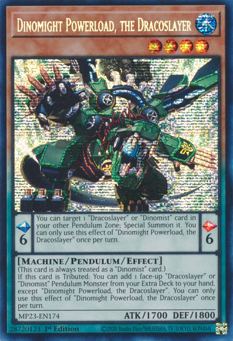 Dinomight Powerload, the Dracoslayer [MP23-EN174] Prismatic Secret Rare | Exor Games Bridgewater