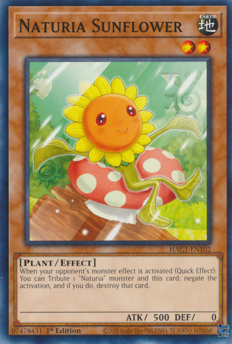 Naturia Sunflower [HAC1-EN102] Common | Exor Games Bridgewater