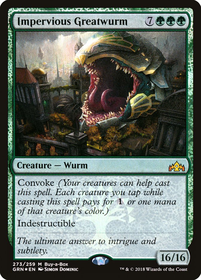 Impervious Greatwurm (Buy-A-Box) [Guilds of Ravnica] | Exor Games Bridgewater