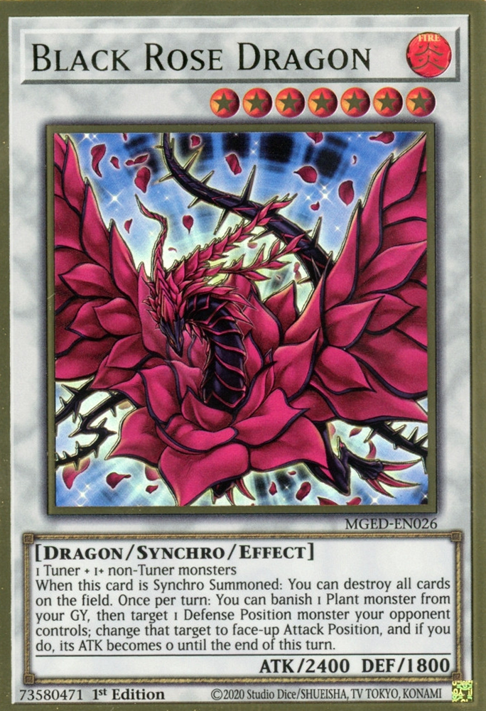 Black Rose Dragon [MGED-EN026] Gold Rare | Exor Games Bridgewater