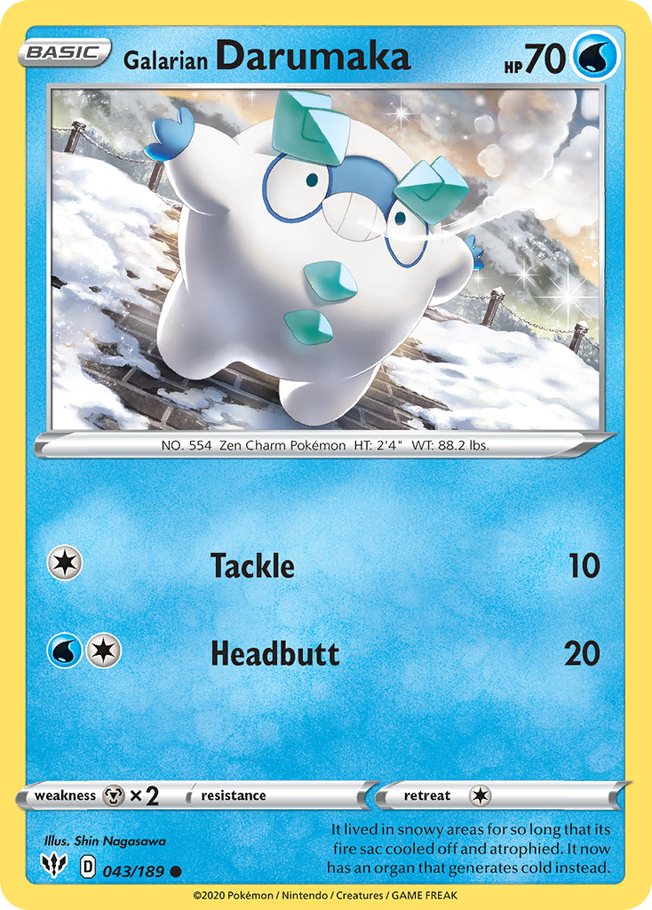 Galarian Darumaka (043/189) [Sword & Shield: Darkness Ablaze] | Exor Games Bridgewater