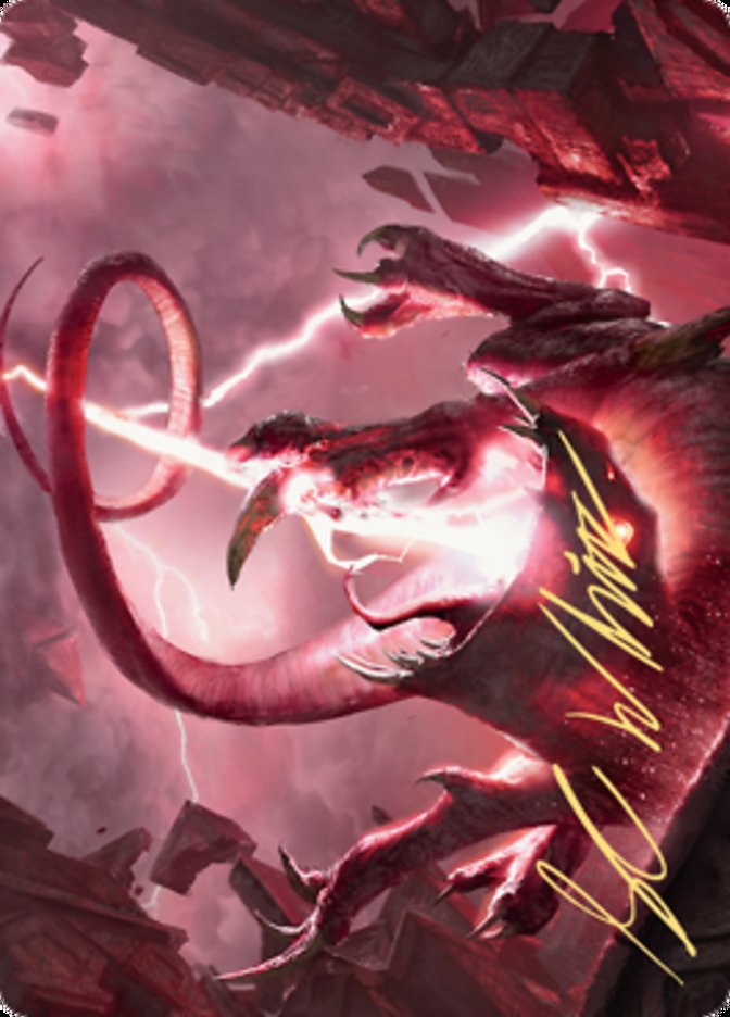 Thundering Rebuke Art Card (Gold-Stamped Signature) [Zendikar Rising Art Series] | Exor Games Bridgewater