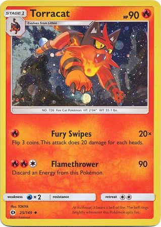 Torracat (25/149) (Cosmos Holo) [Sun & Moon: Base Set] | Exor Games Bridgewater