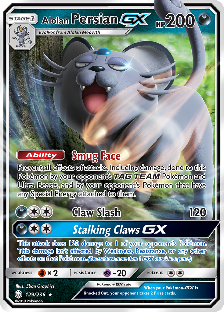 Alolan Persian GX (129/236) [Sun & Moon: Cosmic Eclipse] | Exor Games Bridgewater