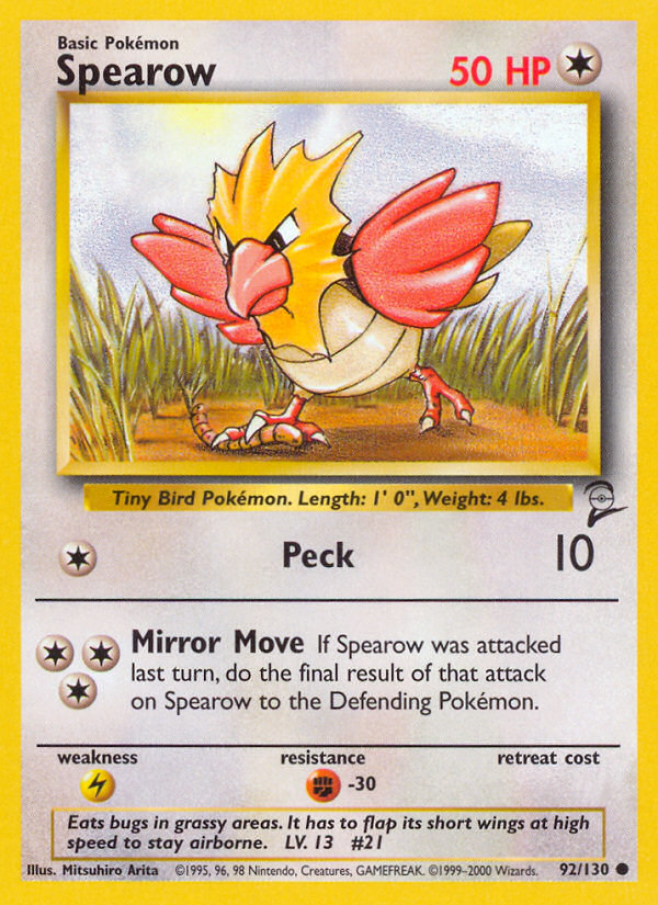 Spearow (92/130) [Base Set 2] | Exor Games Bridgewater