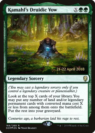 Kamahl's Druidic Vow [Dominaria Promos] | Exor Games Bridgewater