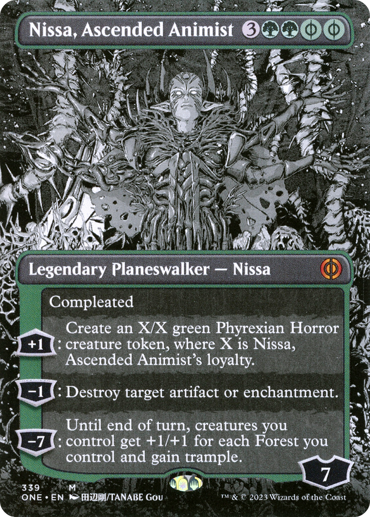 Nissa, Ascended Animist (Borderless Manga) [Phyrexia: All Will Be One] | Exor Games Bridgewater