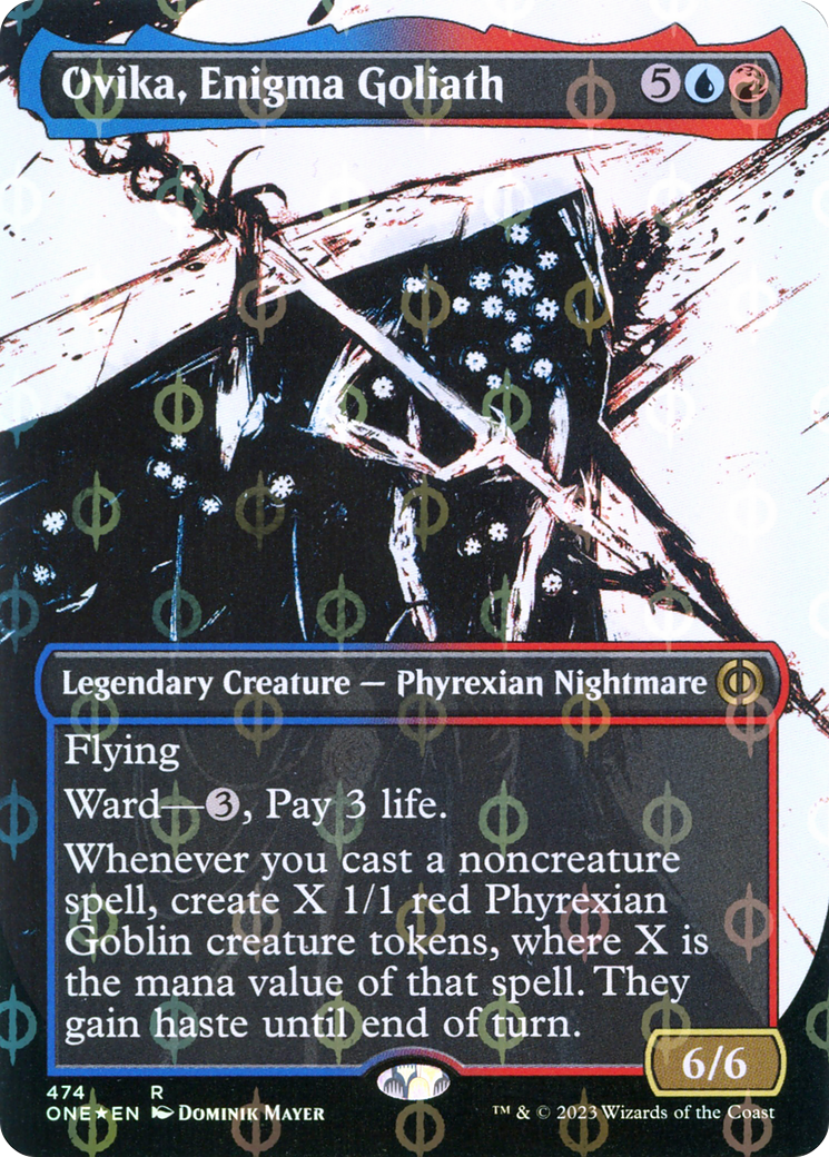 Ovika, Enigma Goliath (Borderless Ichor Step-and-Compleat Foil) [Phyrexia: All Will Be One] | Exor Games Bridgewater