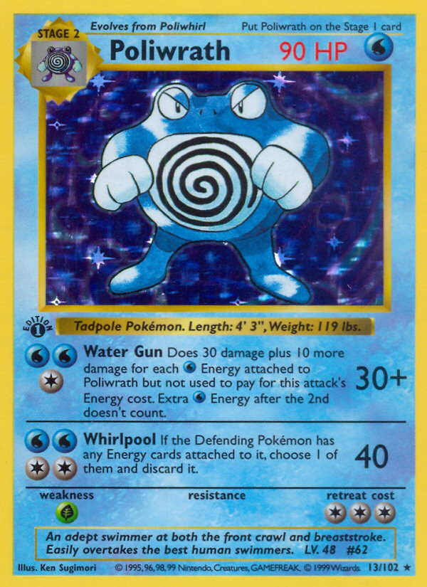 Poliwrath (13/102) (Shadowless) [Base Set 1st Edition] | Exor Games Bridgewater