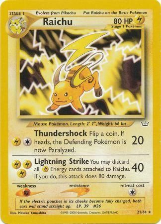 Raichu (21/64) [Neo Revelation Unlimited] | Exor Games Bridgewater